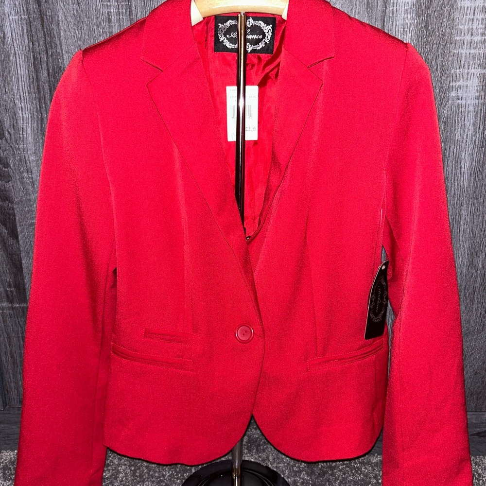 Women’s One Button Red Blazer